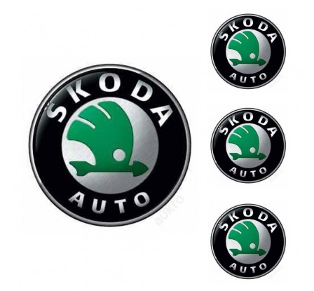 Logo na stredy kolies - živicové 4ks - Škoda staré logo