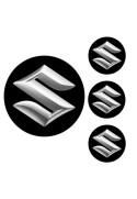 Logo na stredy kolies - živicové 4ks - SUZUKI černé 55mm