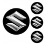Logo na stredy kolies - živicové 4ks - SUZUKI černé 55mm
