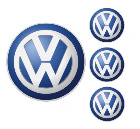 Logo na stredy kolies - živicové 4ks - VW modré 55mm