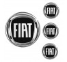 Logo na stredy kolies - živicové 4ks - FIAT Černé 55mm