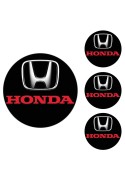 Logo na stredy kolies - živicové 4ks - HONDA Černé 55mm