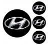 Logo na stredy kolies - živicové 4ks - HYUNDAI Černé 55mm