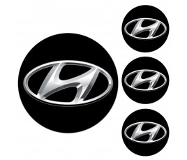 Logo na stredy kolies - živicové 4ks - HYUNDAI Černé 55mm