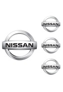 Logo na stredy kolies - živicové 4ks - NISSAN Černé 55mm