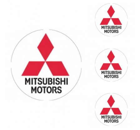 Logo na stredy kolies - živicové 4ks - MITSUBISHI 50mm