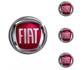Logo na stredy kolies - živicové 4ks - FIAT Červené 50mm