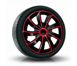 Poklice kompatibilní na auto Fiat 14" QUAD bicolor červené 4ks