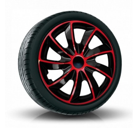 Poklice kompatibilní na auto KIA 14" QUAD bicolor červené 4ks