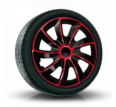 Poklice kompatibilní na auto Suzuki 14" QUAD bicolor červené 4ks