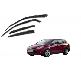 Ofuky přední + zadní - protiprůvanové plexi kompatibilní pro Ford Focus 5D combi 2011  →