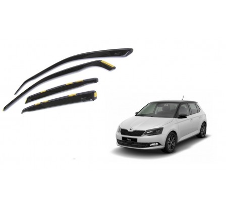 Ofuky přední + zadní - protiprůvanové plexi kompatibilní pro Škoda Fabia HTB III 5D 2014  →