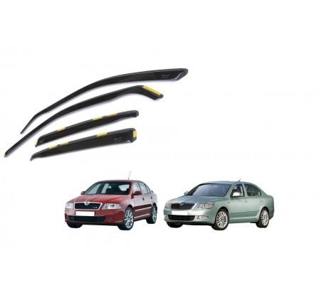 Ofuky přední + zadní - protiprůvanové plexi kompatibilní pro Škoda Octavia LTB 5D 2004 - 2013