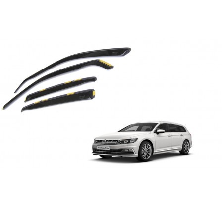 Ofuky přední + zadní - protiprůvanové plexi kompatibilní pro VW Passat Combi B8 4D 2014  →