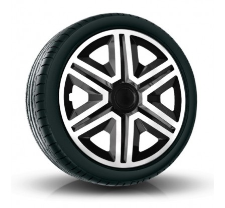 Poklice kompatibilní na auto Dacia 16" Action Bielo - Černé 4ks