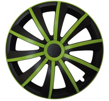 Poklice kompatibilní na auto Fiat 14" GRAL zeleno - černé 4ks