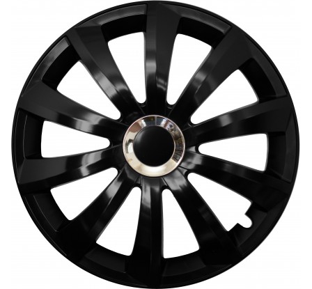 Poklice kompatibilní na auto Toyota 14" GRAL Chrome černé 4ks
