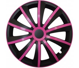 Poklice kompatibilní na auto Peugeot 14" GRAL ružovo - černé 4ks