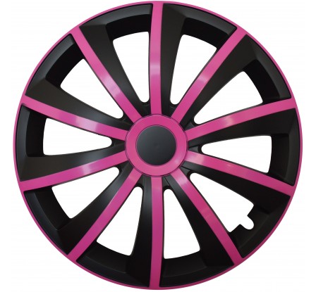 Poklice kompatibilní na auto Nissan 15" GRAL ružovo - černé 4ks