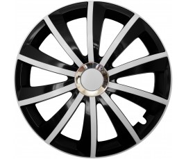 Poklice kompatibilní na auto Peugeot 14" GRAL Chrome bielo-černé 4ks