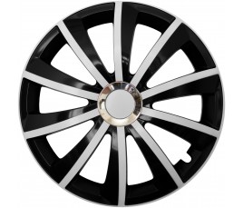 Poklice kompatibilní na auto Citroen 15" GRAL Chrome bielo-černé 4ks