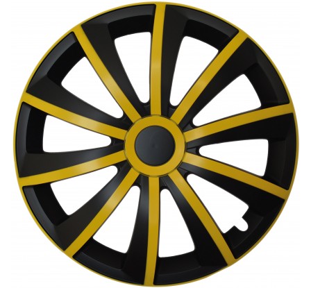 Poklice kompatibilní na auto Peugeot 15" GRAL žlto - černé 4ks