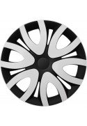 Poklice kompatibilní na auto Fiat 14" MIKA bielo-černé 4ks