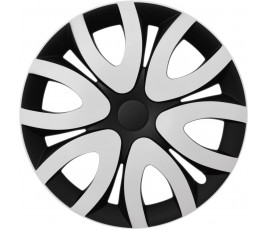 Poklice kompatibilní na auto Renault 16" MIKA bielo-černé 4ks
