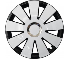 Poklice kompatibilní na auto Citroen 15" Nefrytchrome bielo-černé 4ks