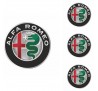Poklice kompatibilní na auto Alfa Romeo 16" Nefrytchrome bielo-černé 4ks
