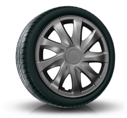 Poklice kompatibilní na auto Dacia 15" DRACO grafit 4 ks
