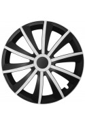 Poklice kompatibilní na auto Peugeot 14" GRAL bielo-černé 4ks