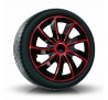 Poklice kompatibilní na auto Fiat 16" QUAD červeno-černé 4ks