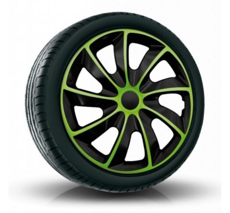 Poklice kompatibilní na auto Peugeot 14" QUAD Zelené 4ks