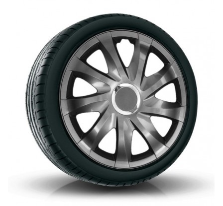 Poklice kompatibilní na auto Skoda 14" DRIFT Grafitové 4ks