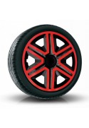 Poklice kompatibilní na auto Volkswagen 16" Action Červeno - Černé 4ks