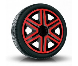 Poklice kompatibilní na auto Nissan 17" Action Červeno - Černé 4ks