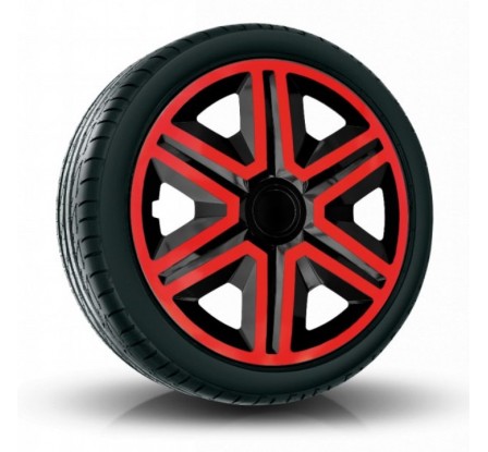 Poklice kompatibilní na auto Volvo 17" Action Červeno - Černé 4ks