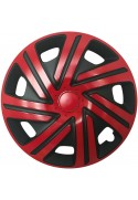 Poklice kompatibilní na auto Skoda 15" CYRKON Červeno-černé 4ks