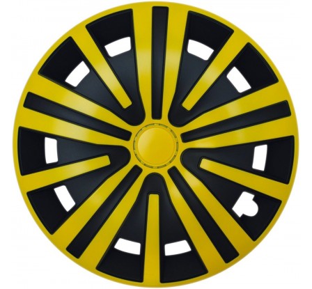 Poklice kompatibilní na auto Fiat 15" SPINEL Žlto-černé 4ks