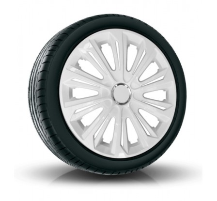 Poklice kompatibilní na auto Mitsubishi 14" STRONG Biele 4 ks