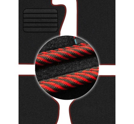 Koberce textilní ŠKODA FABIA III 2015 -  červené prešívanie
