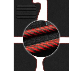 Koberce textilní PEUGEOT 5008 II 2017 -  červené prešívanie