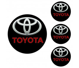 Logo na stredy kolies - živicové 4ks - TOYOTA Černé 55mm