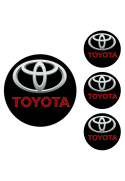 Logo na stredy kolies - živicové 4ks - TOYOTA Černé 55mm