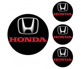 Logo na stredy kolies - živicové 4ks - HONDA Černé 55mm