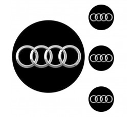 Logo na stredy kolies - živicové 4ks - AUDI Černé 55mm