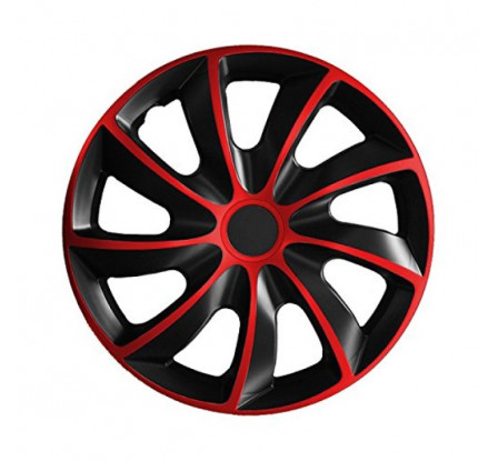 Poklice na auto 14" QUAD Bicolor červené