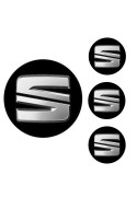 Logo na stredy kolies - živicové 4ks - SEAT 55mm