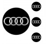 Logo na stredy kolies - živicové 4ks - AUDI Černé 55mm